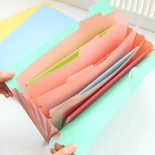 Load image into Gallery viewer, 10 Color A4 Kawaii Carpetas Smile Waterproof Carpeta File Folder 5 Layers Archivadores Anillas Document Bag Office Stationery