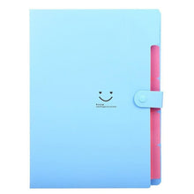 Load image into Gallery viewer, 10 Color A4 Kawaii Carpetas Smile Waterproof Carpeta File Folder 5 Layers Archivadores Anillas Document Bag Office Stationery