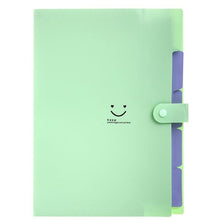 Load image into Gallery viewer, 10 Color A4 Kawaii Carpetas Smile Waterproof Carpeta File Folder 5 Layers Archivadores Anillas Document Bag Office Stationery