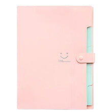 Load image into Gallery viewer, 10 Color A4 Kawaii Carpetas Smile Waterproof Carpeta File Folder 5 Layers Archivadores Anillas Document Bag Office Stationery