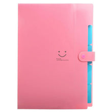 Load image into Gallery viewer, 10 Color A4 Kawaii Carpetas Smile Waterproof Carpeta File Folder 5 Layers Archivadores Anillas Document Bag Office Stationery