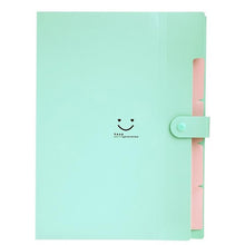 Load image into Gallery viewer, 10 Color A4 Kawaii Carpetas Smile Waterproof Carpeta File Folder 5 Layers Archivadores Anillas Document Bag Office Stationery