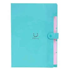 Load image into Gallery viewer, 10 Color A4 Kawaii Carpetas Smile Waterproof Carpeta File Folder 5 Layers Archivadores Anillas Document Bag Office Stationery