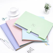 Load image into Gallery viewer, 10 Color A4 Kawaii Carpetas Smile Waterproof Carpeta File Folder 5 Layers Archivadores Anillas Document Bag Office Stationery