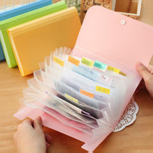 Load image into Gallery viewer, Plastic Candy Color A6 File Folder Small Document Bags Expanding Wallet Bill Folders for Documents Fichario Escolar