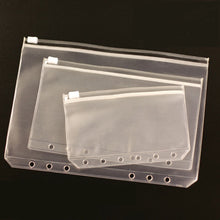 Load image into Gallery viewer, 5pcs/lot A5 A6 A7 File Holder Standard Transparent PVC Loose Leaf Pouch with Self-Styled Zipper Filing Organizer Product Binder