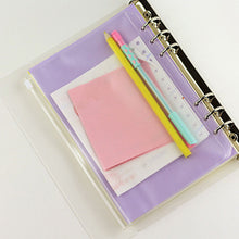 Load image into Gallery viewer, 5pcs/lot A5 A6 A7 File Holder Standard Transparent PVC Loose Leaf Pouch with Self-Styled Zipper Filing Organizer Product Binder