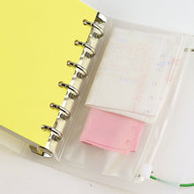 Load image into Gallery viewer, 5pcs/lot A5 A6 A7 File Holder Standard Transparent PVC Loose Leaf Pouch with Self-Styled Zipper Filing Organizer Product Binder