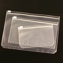 Load image into Gallery viewer, 5pcs/lot A5 A6 A7 File Holder Standard Transparent PVC Loose Leaf Pouch with Self-Styled Zipper Filing Organizer Product Binder