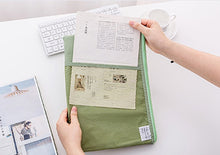 Load image into Gallery viewer, A4 Grid Document Bag Multi-function Fabric File Folder Holder Storage for Paper Bill Stationery Package Pouch School Office