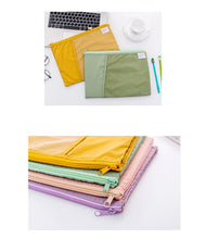 Load image into Gallery viewer, A4 Grid Document Bag Multi-function Fabric File Folder Holder Storage for Paper Bill Stationery Package Pouch School Office